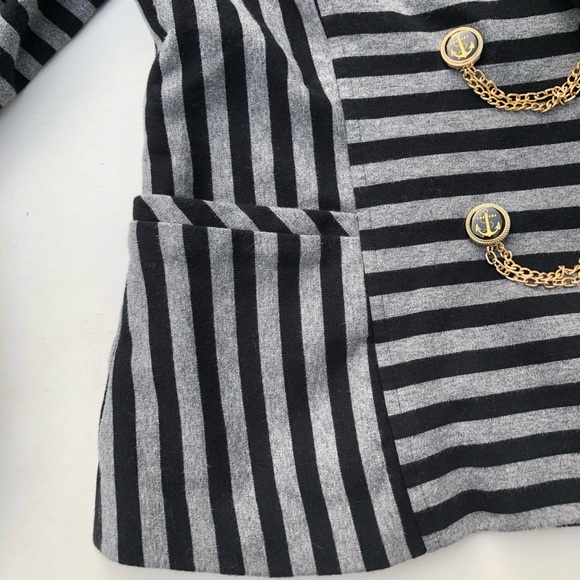 Caché Nautical Striped Blazer Size 12 - Picture 8 of 8